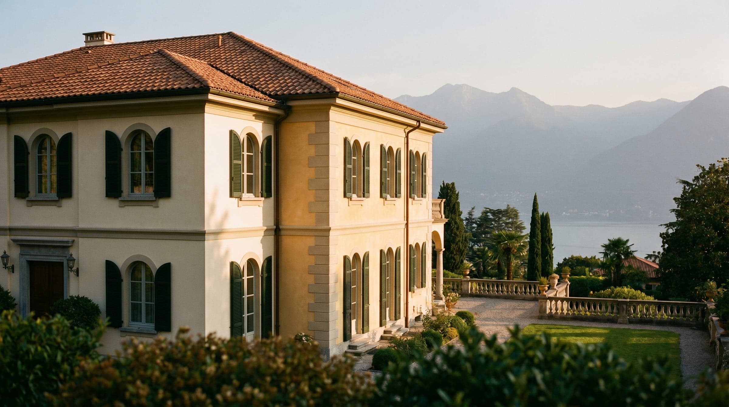 Villa ticinese con facciata appena tinteggiata da Libera Pittura